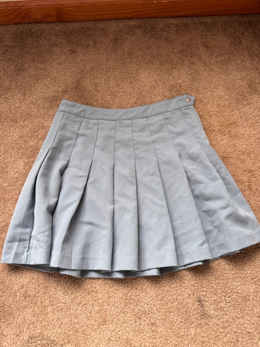 H&M Pleated Skater Mini Skirt in Light Blue